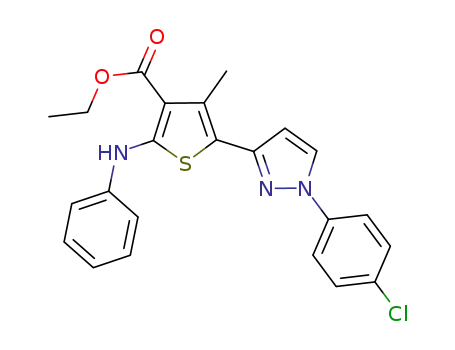ethyl 5-(1-(4-chlorophenyl)-1H-pyrazol-3-yl)-4-methyl-2-(phenylamino)thiophene-3-carboxylate