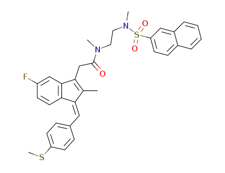 (Z)-2-(5-fluoro-2-methyl-1-(4-(methylthio)benzylidene)-1H-inden-3-yl)-N-methyl-N-(2-(N-methylnaphthalene-2-sulfonamido)ethyl)acetamide