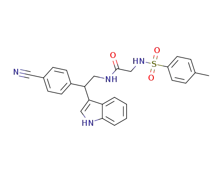 N-(2-(4-cyanophenyl)-2-(1H-indol-3-yl)ethyl)-2-((4-methylphenyl)sulfonylamino)acetamide