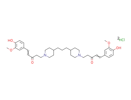 5,5'-(4,4'-(propane-1,3-diyl)bis(piperidine-4,1-diyl))bis(1-(4-hydroxy-3-methoxyphenyl)pent-1-en-3-one) dihydrochloride