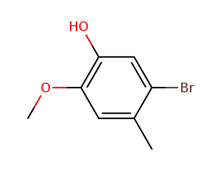 Molecular Structure of 83387-13-7 (5-bromo-2-methoxy-4-methylphenol)