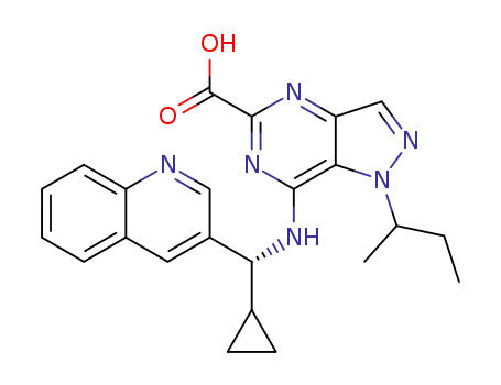 1-sec-butyl-7-[((R)-cyclopropyl(quinolin-3-yl)methyl)amino]-1H-pyrazolo[4,3-d]pyrimidine-5-carboxylic acid