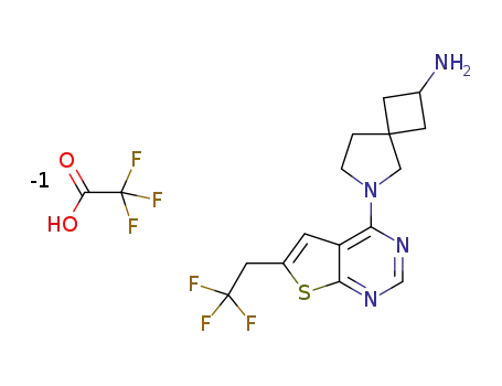 6-(6-(2,2,2-trifluoroethyl)thieno[2,3-d]pyrimidin-4-yl)-6-azaspiro[3.4]octan-2-amine trifluoroacetate