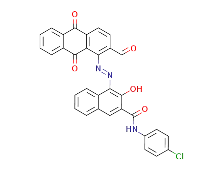 4-(2-formyl-9,10-dioxo-9,10-dihydro-[1]anthrylazo)-3-hydroxy-[2]naphthoic acid-(4-chloro-anilide)