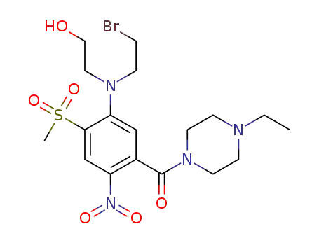 (5-((2-bromoethyl)(2-hydroxyethyl)amino)-4-(methylsulfonyl)-2-nitrophenyl)(4-ethylpiperazin-1-yl)methanone