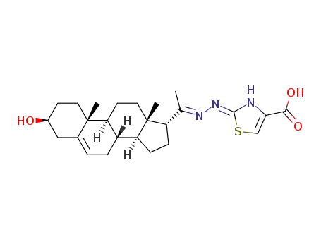 (Z)-2-((E)-(1-((8S,9S,10R,13S,14S,17R)-3-hydroxy-10,13-dimethyl-2,3,4,7,8,9,10,11,12,13,14,15,16,17-tetradecahydro-1H-cyclopenta[a]phenanthren-17-yl)ethylidene)hydrazono)-2,3-dihydrothiazole-4-carboxylic acid