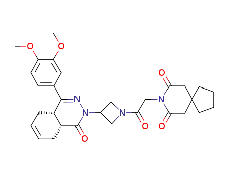 8-(2-(3-((4aS,8aR)-4-(3,4-dimethoxyphenyl)-1-oxo-4a,5,8,8a-tetrahydrophthalazin-2(1H)-yl)azetidin-1-yl)-2-oxoethyl)-8-azaspiro[4.5]decane-7,9-dione