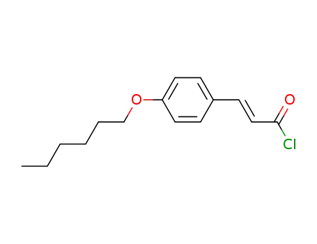 Molecular Structure of 77251-79-7 (2-Propenoyl chloride, 3-[4-(hexyloxy)phenyl]-, (2E)-)