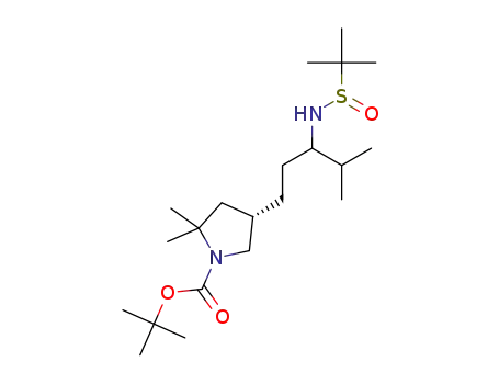 tert-butyl (4S)-4-[3-(tert-butylsulfinylamino)-4-methylpentyl]-2,2-dimethylpyrrolidine-1-carboxylate