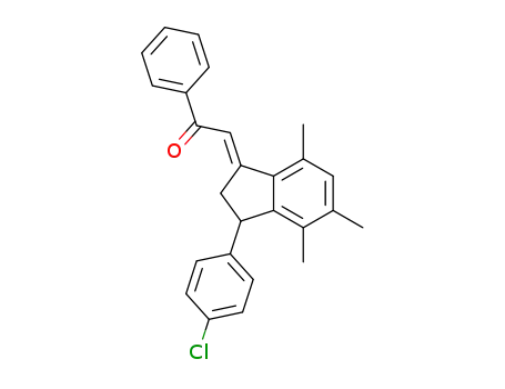 (E)-2-(3-(4-chlorophenyl)-4,5,7-trimethyl-2,3-dihydro-1H-inden-1-ylidene)-1-phenylethan-1-one