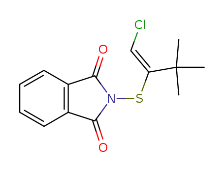 Molecular Structure of 131968-42-8 (1H-Isoindole-1,3(2H)-dione,
2-[[1-(chloromethylene)-2,2-dimethylpropyl]thio]-, (E)-)