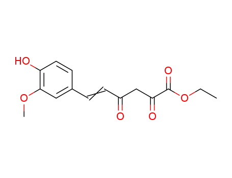Molecular Structure of 113465-70-6 (5-Hexenoic acid, 6-(4-hydroxy-3-methoxyphenyl)-2,4-dioxo-, ethyl ester)