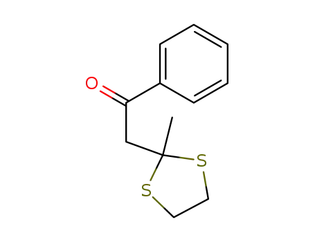 Molecular Structure of 83075-05-2 (Ethanone, 2-(2-methyl-1,3-dithiolan-2-yl)-1-phenyl-)
