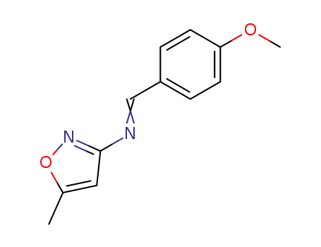 Molecular Structure of 88812-69-5 (3-Isoxazolamine, N-[(4-methoxyphenyl)methylene]-5-methyl-)