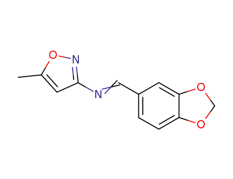 Molecular Structure of 88812-71-9 (3-Isoxazolamine, N-(1,3-benzodioxol-5-ylmethylene)-5-methyl-)