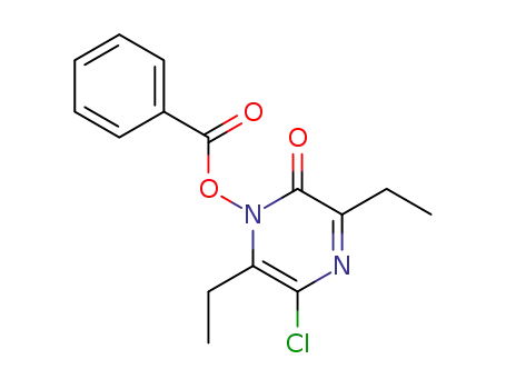 Molecular Structure of 111730-61-1 (2(1H)-Pyrazinone, 1-(benzoyloxy)-5-chloro-3,6-diethyl-)