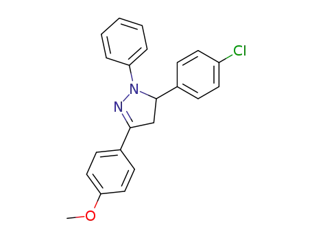 Molecular Structure of 75745-49-2 (4-[5-(4-CHLOROPHENYL)-1-PHENYL-4,5-DIHYDRO-1H-PYRAZOL-3-YL]PHENYL METHYL ETHER)