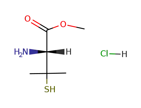 Molecular Structure of 70361-44-3 (L-Valine, 3-mercapto-, methyl ester, hydrochloride)