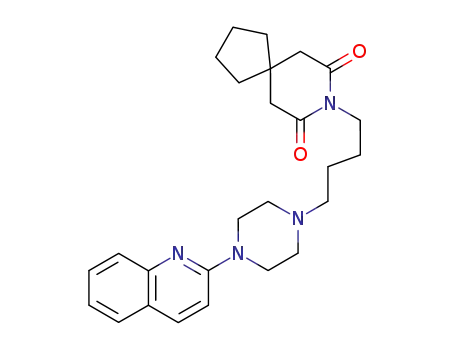Molecular Structure of 142336-21-8 (8-Azaspiro[4.5]decane-7,9-dione,8-[4-[4-(2-quinolinyl)-1-piperazinyl]butyl]-)