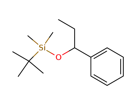Molecular Structure of 136116-42-2 (Silane, (1,1-dimethylethyl)dimethyl(1-phenylpropoxy)-)
