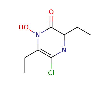 Molecular Structure of 72876-06-3 (2(1H)-Pyrazinone, 5-chloro-3,6-diethyl-1-hydroxy-)