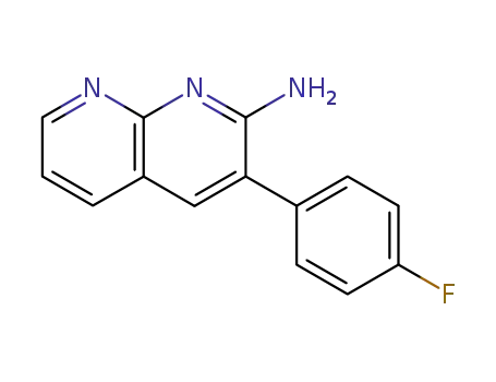 Molecular Structure of 60467-61-0 (1,8-Naphthyridin-2-amine, 3-(4-fluorophenyl)-)