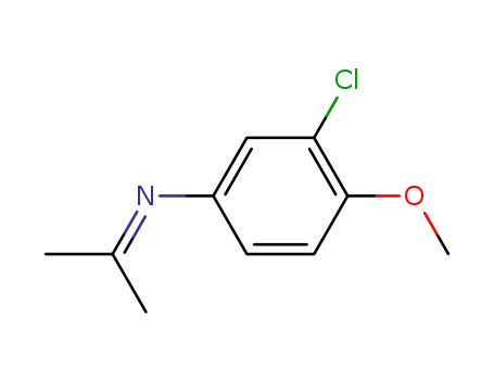 Molecular Structure of 153865-35-1 (Benzenamine, 3-chloro-4-methoxy-N-(1-methylethylidene)-)