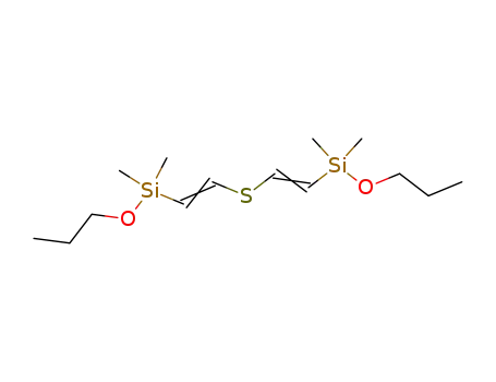 1-({(E)-2-[(E)-2-(Dimethyl-propoxy-silanyl)-vinylsulfanyl]-vinyl}-dimethyl-silanyloxy)-propane