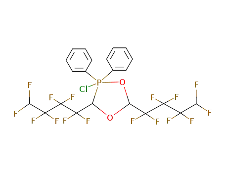Molecular Structure of 97108-41-3 (1,4,2-Dioxaphospholane,
2-chloro-2,2-dihydro-3,5-bis(1,1,2,2,3,3,4,4-octafluorobutyl)-2,2-diphen
yl-)