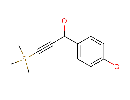 Molecular Structure of 159351-36-7 (Benzenemethanol, 4-methoxy-a-[(trimethylsilyl)ethynyl]-)