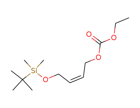 Molecular Structure of 163976-62-3 (Carbonic acid, 4-[[(1,1-dimethylethyl)dimethylsilyl]oxy]-2-butenyl ethyl
ester, (Z)-)