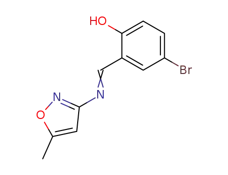 Molecular Structure of 88812-68-4 (4-bromo-2-{[(5-methyl-3-isoxazolyl)imino]methyl}phenol)