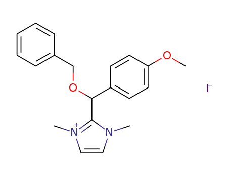 2-[Benzyloxy-(4-methoxy-phenyl)-methyl]-1,3-dimethyl-3H-imidazol-1-ium; iodide
