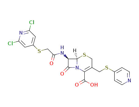 (6R-trans)-7-[[[(2,6-dichloro-4-pyridinyl)thio]acetyl]amino]-3-[(4-pyridinyl-thio)methyl]-8-oxo-5-thia-1-azabicyclo[4.2.0]oct-2-ene-2-carboxylic acid
