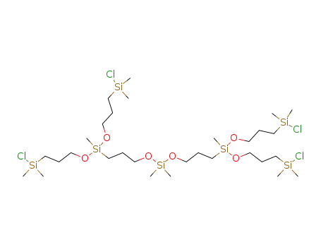 1-{bis-[3-(chloro-dimethyl-silanyl)-propoxy]-methyl-silanyl}-3-[(3-{bis-[3-(chloro-dimethyl-silanyl)-propoxy]-methyl-silanyl}-propoxy)-dimethyl-silanyloxy]-propane