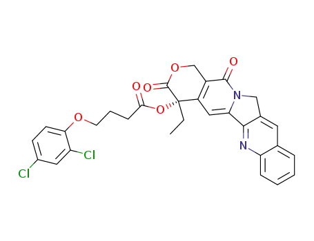 4-(2,4-dichloro-phenoxy)-butyric acid 4-ethyl-3,13-dioxo-3,4,12,13-tetrahydro-1H-2-oxa-6,12a-diaza-dibenzo[b,h]fluoren-4-yl ester
