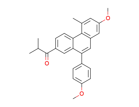Molecular Structure of 452307-59-4 (1-Propanone,
1-[7-methoxy-10-(4-methoxyphenyl)-5-methyl-2-phenanthrenyl]-2-methyl
-)