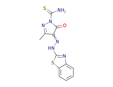 N-(3-methyl-1-thiocarbamyl-5-oxo-2-pyrazolin-4-ylene)-N'-(4'-benzothiazole) hydrazine