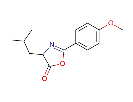 Molecular Structure of 217446-37-2 (5(4H)-Oxazolone, 2-(4-methoxyphenyl)-4-(2-methylpropyl)-)