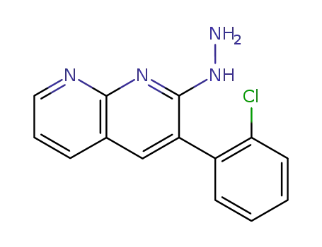 Molecular Structure of 519153-80-1 (1,8-Naphthyridin-2(1H)-one, 3-(2-chlorophenyl)-, hydrazone)