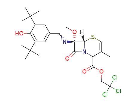 2,2,2-trichloroethyl 7β-(3,5-di-tert.-butyl-4-hydroxybenzylideneamino)-7α-methoxy-3-methyl-2-cephem-4-carboxylate