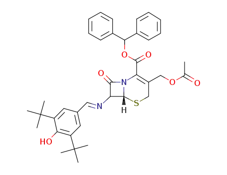 3-acetoxymethyl-7-(4-hydroxy-3,5-di-tert-butylbenzylideneamino)-3-cephem-4-carboxylic acid benzhydryl ester