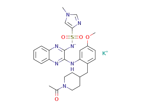 N-[3-({2-[(1-acetylpiperidin-4-yl)methyl]-5-methoxyphenyl}amino)quinoxalin-2-yl]-1-methyl-1H-imidazole-4-sulfonamide potassium salt