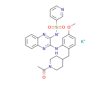 N-[3-({2-[(1-acetylpiperidin-4-yl)methyl]-5-methoxyphenyl}amino)quinoxalin-2-yl]pyridine-3-sulfonamide potassium salt
