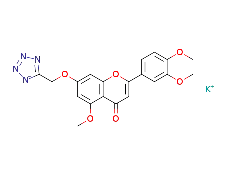 7-(tetrazol-5-ylmethyloxy)-3',4',5-trimethoxyflavone, potassium salt