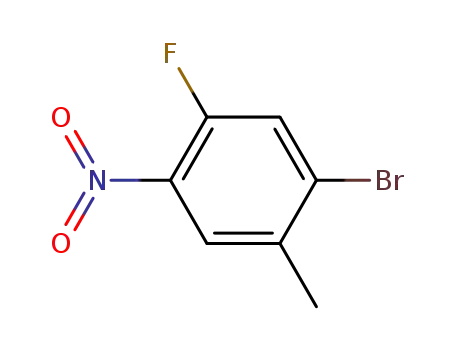 Molecular Structure of 64695-96-1 (1-broMo-5-fluoro-2-Methyl-4-nitrobenzene)