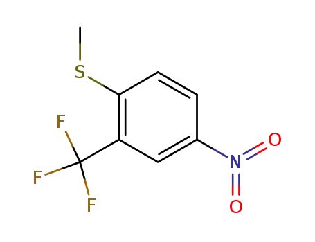 Molecular Structure of 60789-49-3 (Benzene, 1-(methylthio)-4-nitro-2-(trifluoromethyl)-)