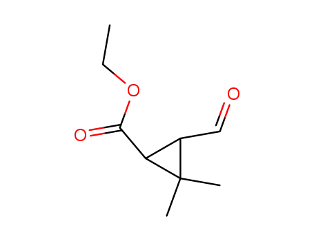 Molecular Structure of 66692-75-9 (Cyclopropanecarboxylic acid, 3-formyl-2,2-dimethyl-, ethyl ester)