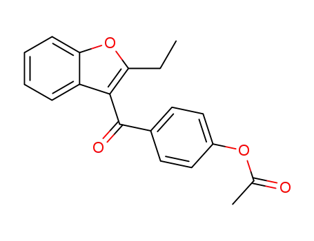 Molecular Structure of 90908-77-3 (Methanone, [4-(acetyloxy)phenyl](2-ethyl-3-benzofuranyl)-)