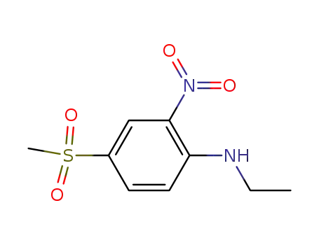 Molecular Structure of 21355-97-5 (N-Ethyl-4-(methylsulfonyl)-2-nitro-aniline)